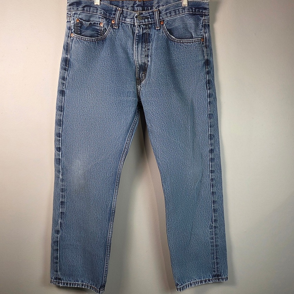 Levi's 505 Straight Leg Jeans Mens 36x29 Blue Good Vintage Denim Pants 505-0216